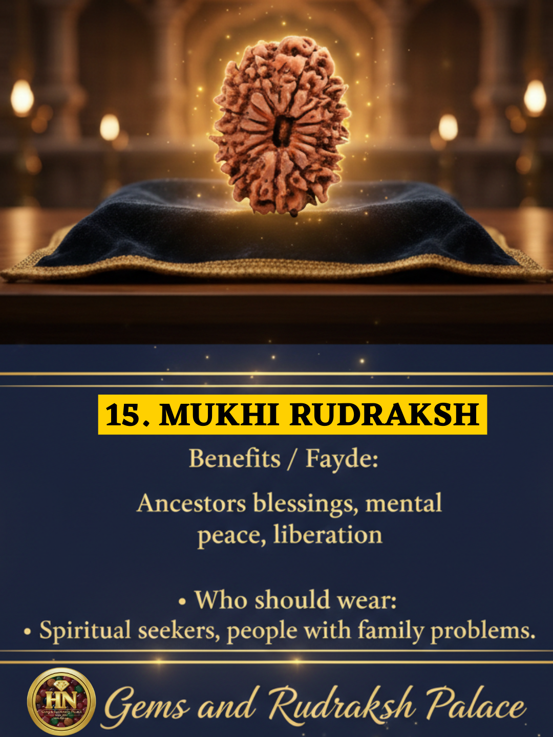 15 Mukhi Nepali Rudraksha – Original Pandrah Mukhi Bead for Abundance & Harmony