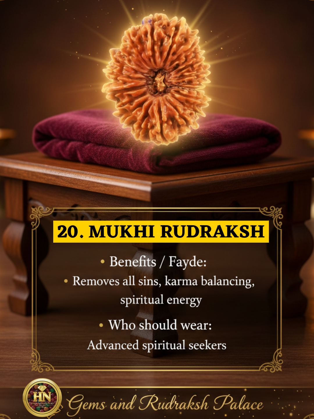 20 Mukhi Nepali Rudraksha – Original Bees Mukhi Bead for Power & Divine Energy