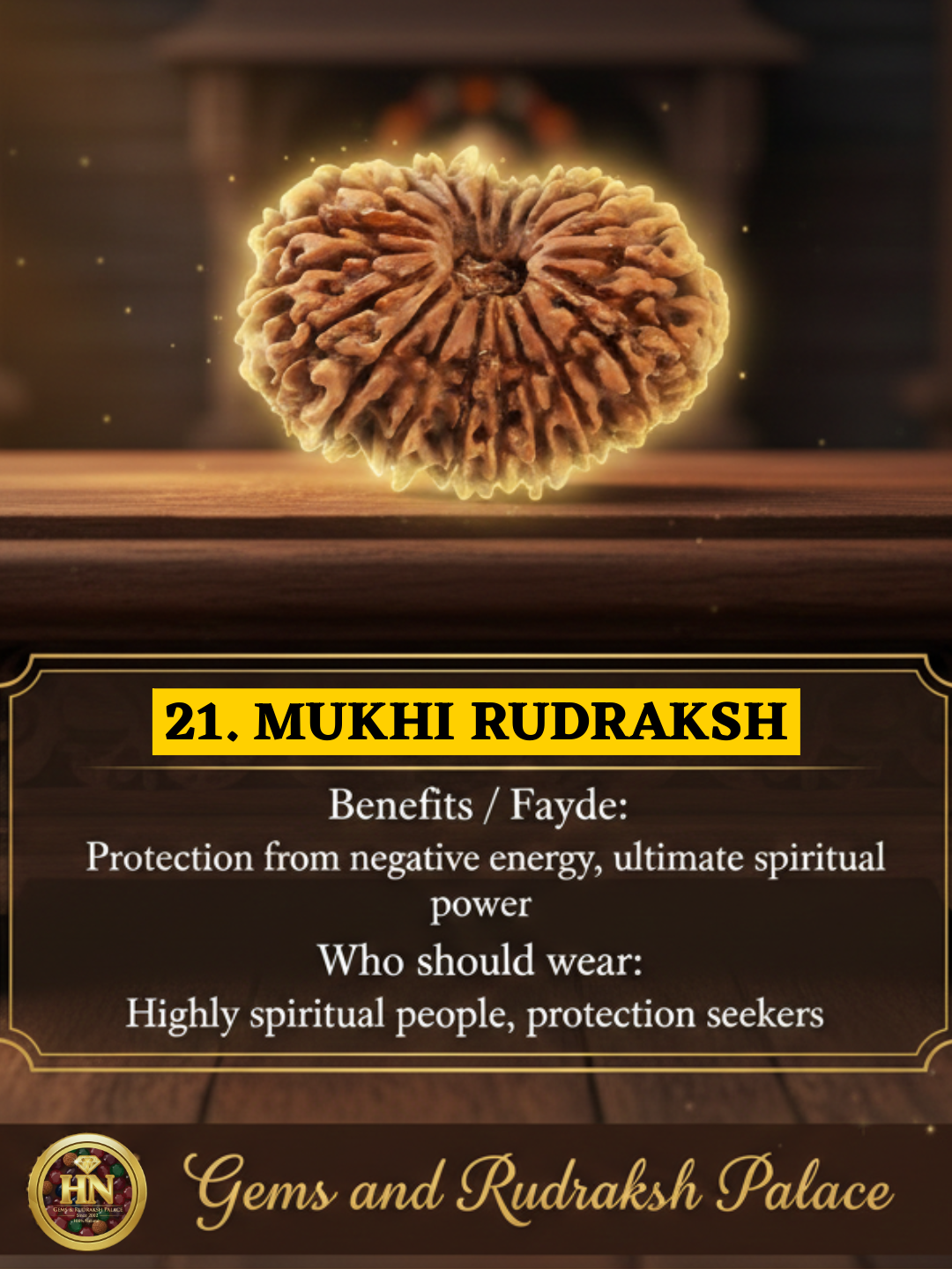 21 Mukhi Nepali Rudraksha – Original Ikkis Mukhi Bead for Abundance & Prosperity